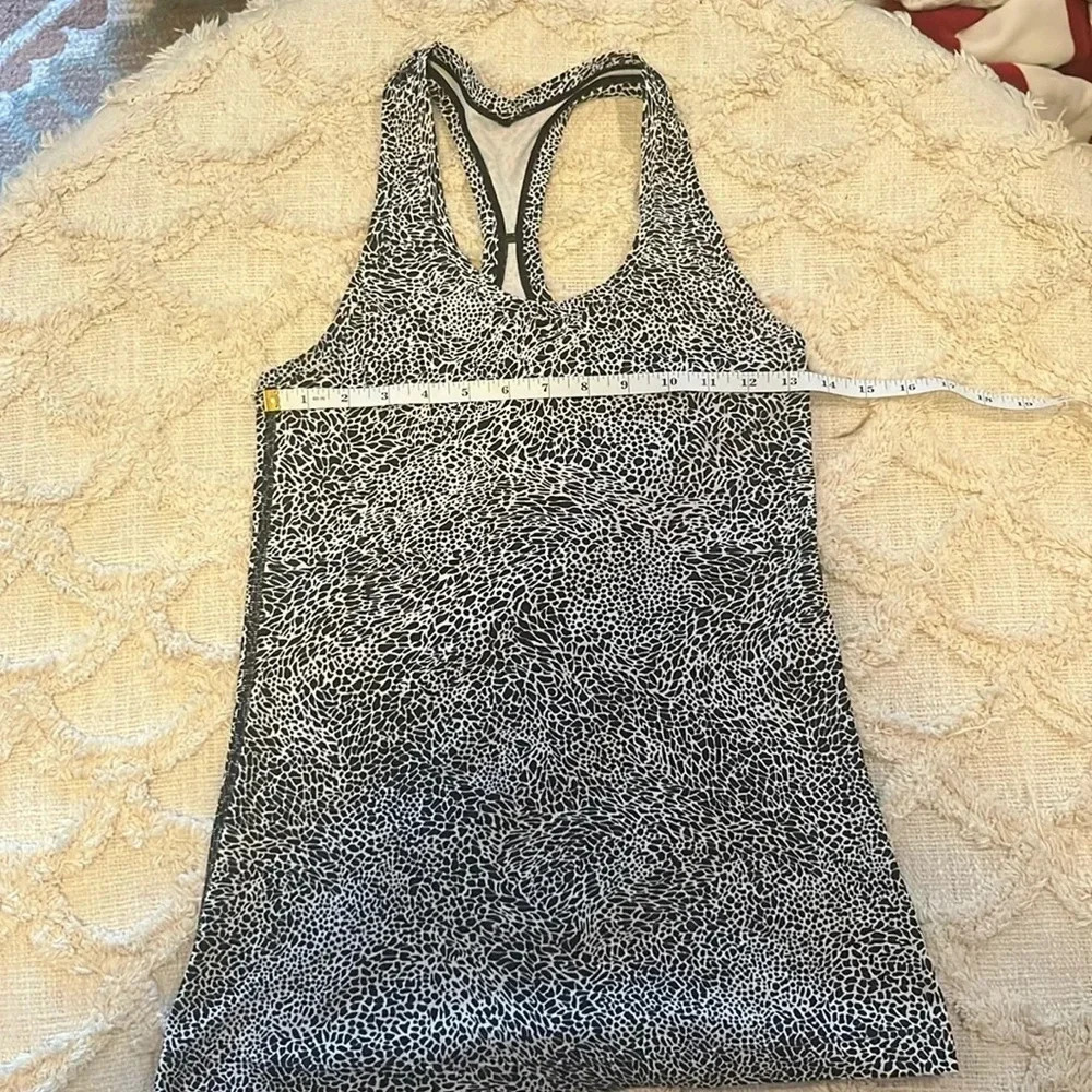 Lululemon Cool Racerback Nulu Tank black & white leopard *see description*